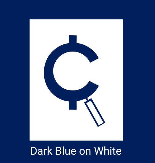 dark blue chaser logo on dark white background